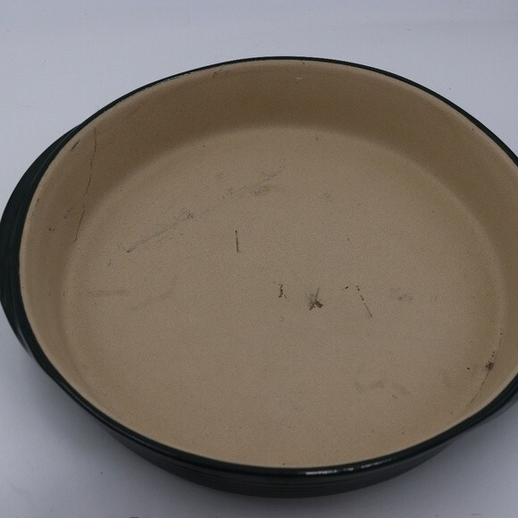 Pampered Chef New Traditions Green 11" Deep Dish Stoneware Baker 1393 - Picture 4 of 13
